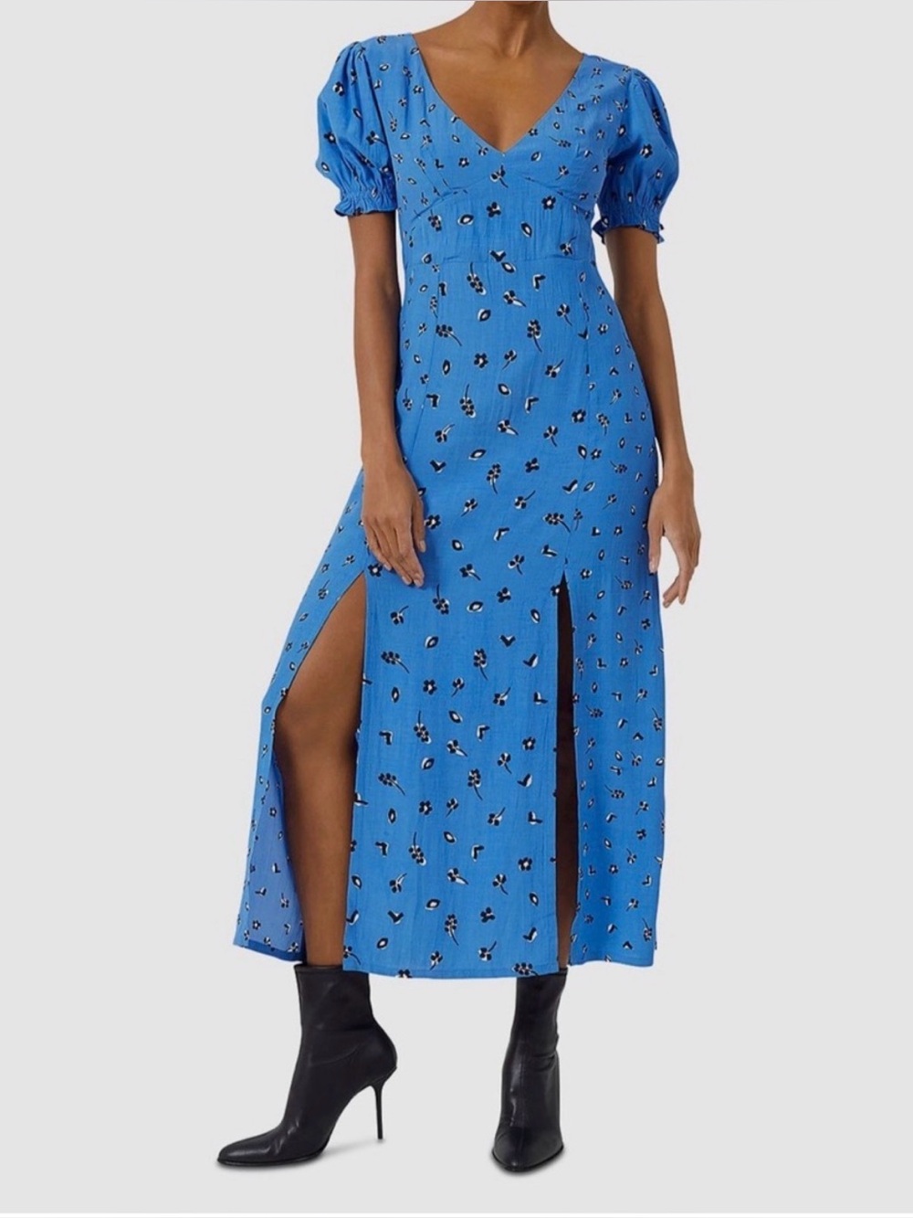 French Connection Cobalt Blue Floral Maxi Dress